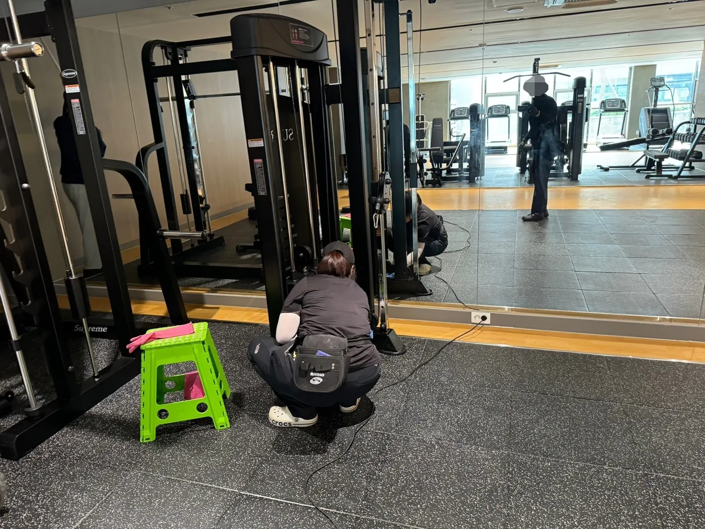 의정부시 헬스장청소 시공 현장 — 운동기구 관리