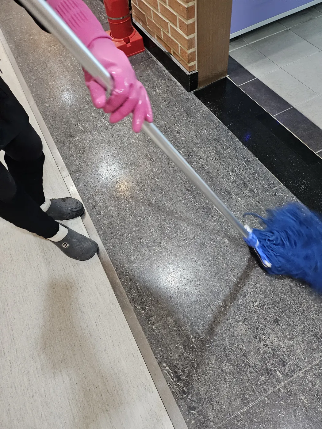세정 진행 — 용현동 학교청소 현장